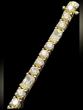 Victoria Wieck Vintage absolute CZ radiant round cut tennis bracelet Gold HSN